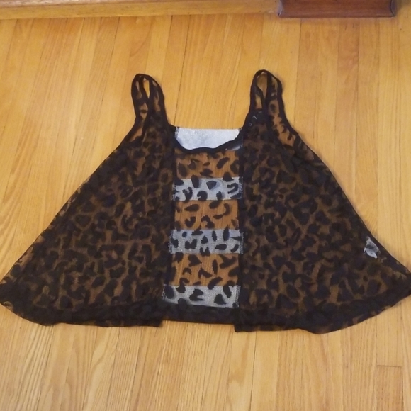 Leopard print sheer top backless - Picture 2 of 5